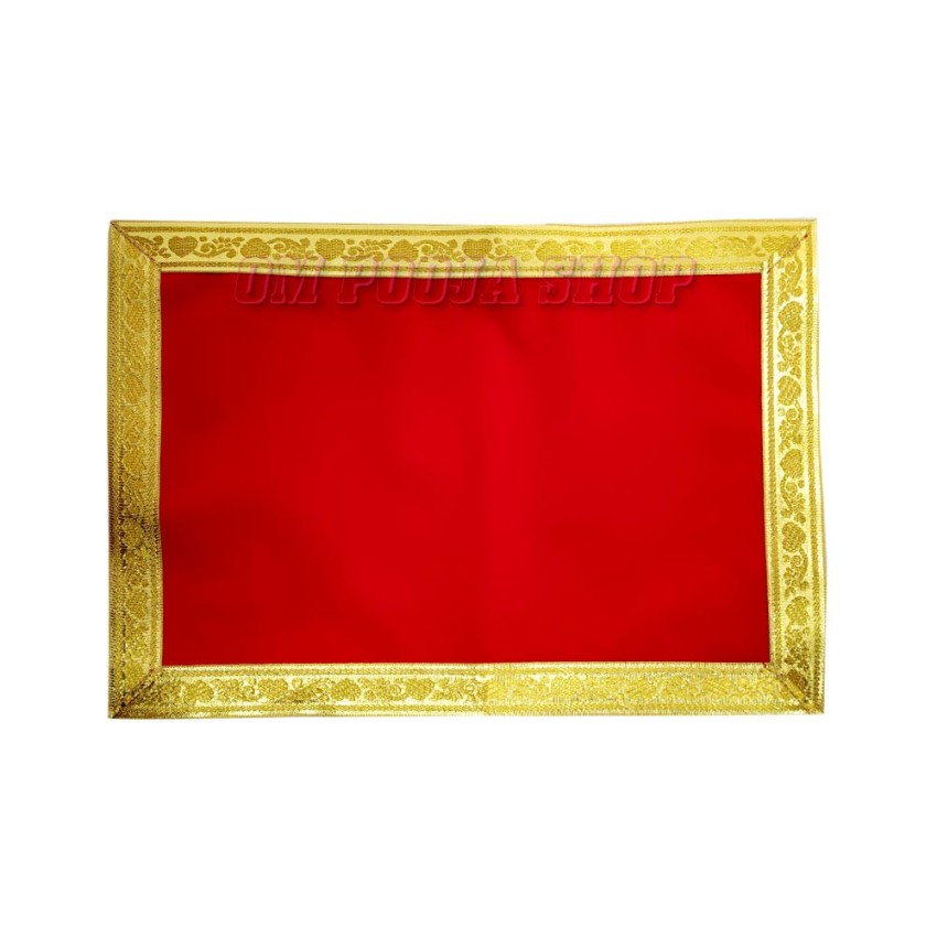 Divine Velvet Puja Cloth with Golden Border