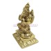 Lord Ganesha Golden Brass Statue - 4.5 inch