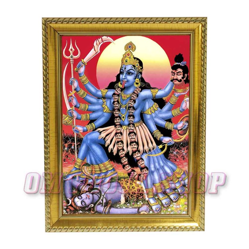 Goddess Kali Maa Photo in Wooden Frame