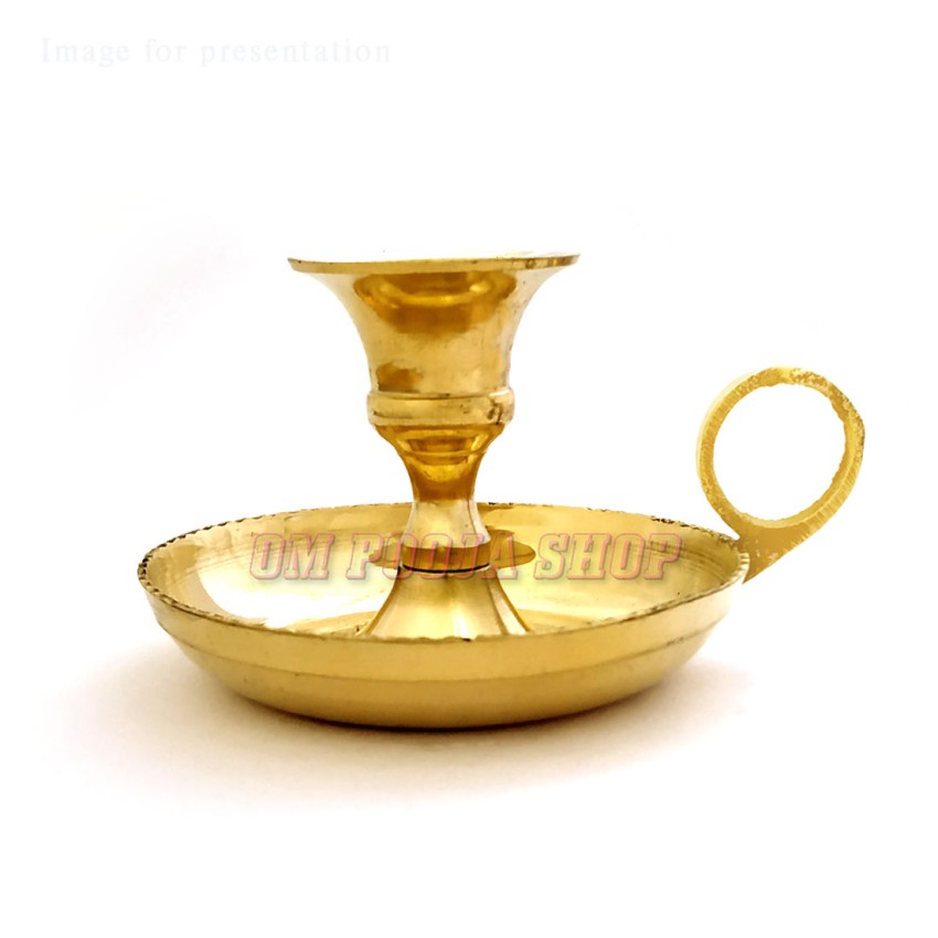 Candle Holder Deepam with Handle in Brass