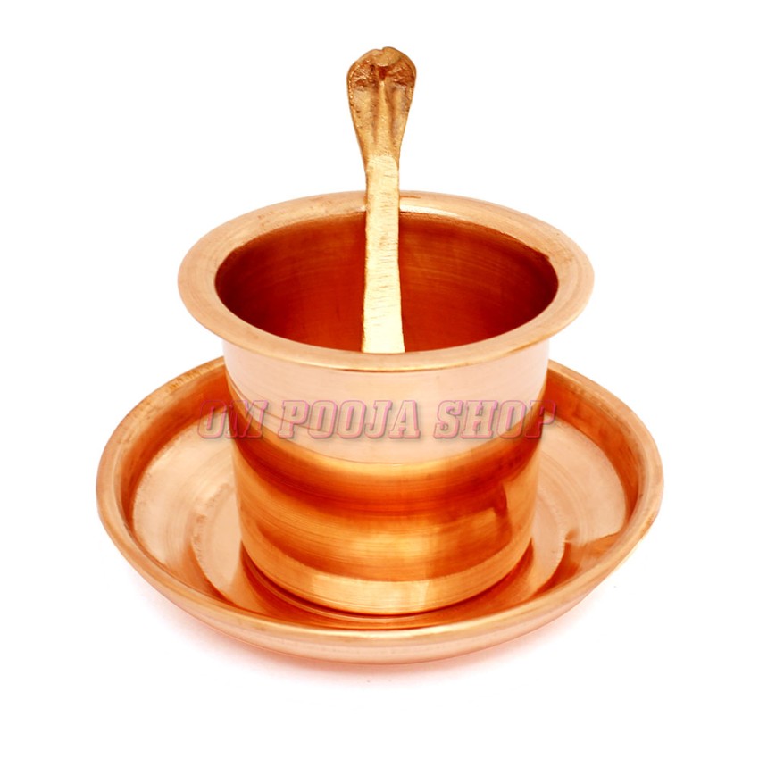 Panchpatra Pali with Plate set in Copper