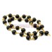 Shaligram Japa Mala 27+1 Beads in Brass Capping