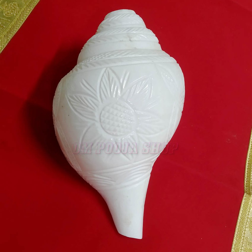 Original Flower Carving Bajanewala Shankham