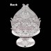 Leaf Shape Laxmi Diya Lamp in Pure Silver - Size: 3 x 2 inches
