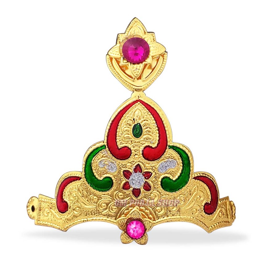 Gaj Laxmi Golden Crown - Size: 4.25 x 4 inches