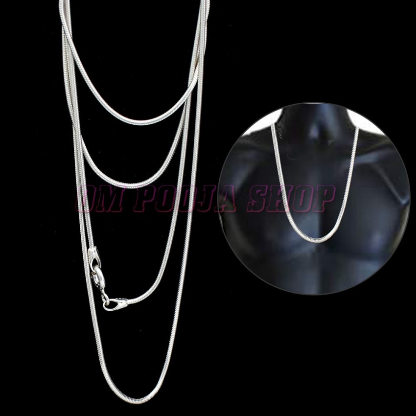 Snake Chain Necklace in Pure Sterling Silver - 22cm