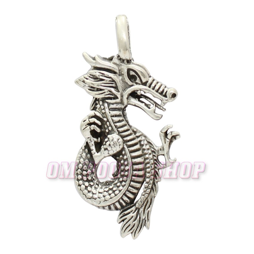 Dragon (Yang) Charm Pendant in Pure Silver