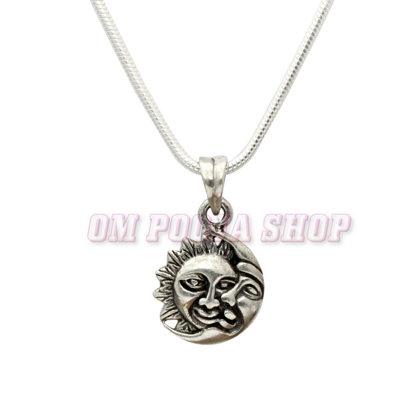 Surya Chandra Mukhi with Chain Pendant in Pure Silver