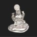 Ganesh Lakshmi Statue in German Silver - 3.25 inches
