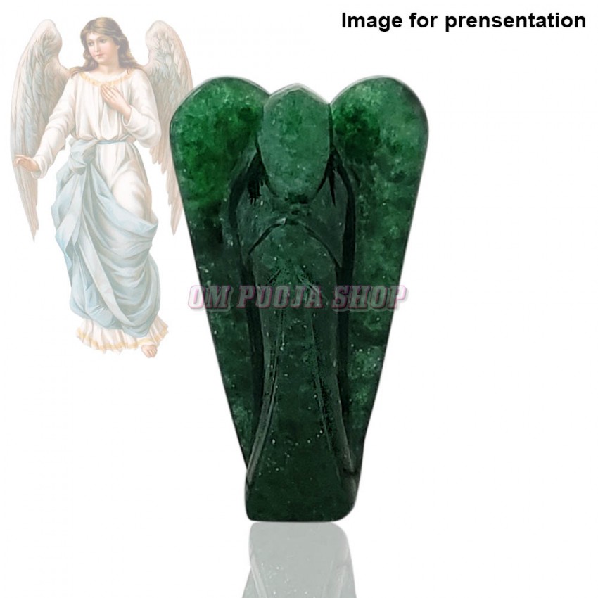 Angel in Natural Green Jade Gemstone Size - 2 inch