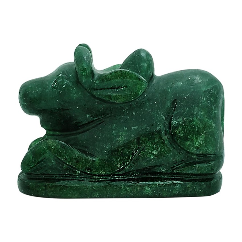 Bull of Shankara (Nandi) Idol in Green Jade - 90  to 140 grams