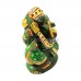 Colored Ganesha Idol in Green Jade Gemstone - 60 Gms