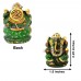 Colored Ganesha Idol in Green Jade Gemstone - 60 Gms