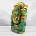 Colored Ganesha Idol in Green Jade Gemstone - 118 Gms