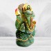 Colored Ganesha Idol in Green Jade Gemstone - 118 Gms