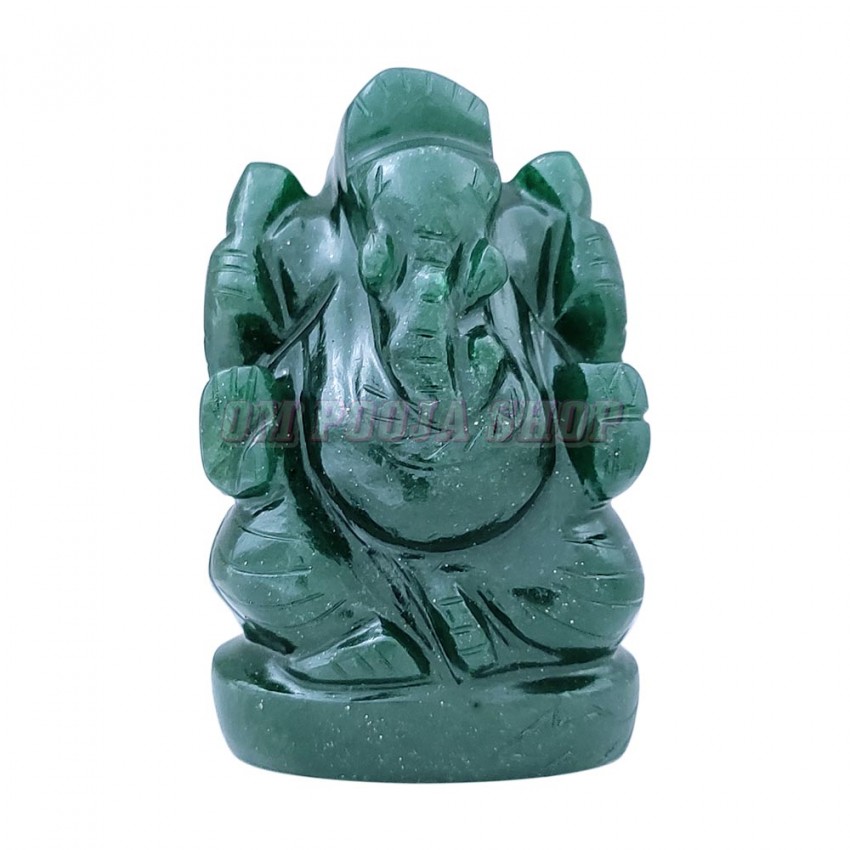 Bhagawan Ganesha Statue in Green Jade Stone- 72 Gms