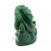 Gajananda Ganesha Idol in Green Jade Gemstone - 115 Gms