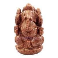 Mangal Murti Ganesh Statue in Red Sunstone (100 Gms to 150 Gms)