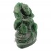 Goddess Mahalakshmi Idol in Natural Green Jade - 135 Gms Size: 1.1x2x2.75 inches