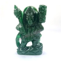 Hanuman ji Murti in Green Jade Gemstone - 144 Grams