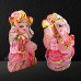 Lakshmi Ganesha Murti in Rose Quartz Gemstone