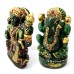Lakshmi Ganesha Murti in Green Aventurine Gemstone