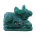 Nandi Bull Murti in Green Jade Stone - Size: 2.1 x 1.8 x 1.2 inch