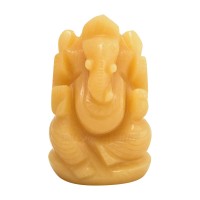 Prathmesh Ganesha Yellow Jade Idol - 128 GMS