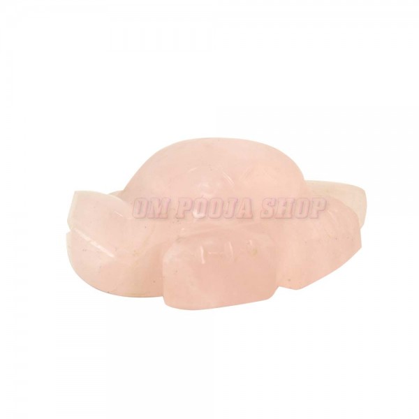 Tortoise (Turtle) Small Idol - Rose Quartz Gemstone
