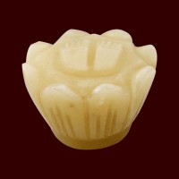 Goddess Lakshmi Charan Paduka on Lotus Flower in Yellow Aventurine Gemstone - 70 Gms