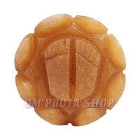 Orange Aventurine Lakshmi Charan Paduka on Lotus Flower - 90 Gms