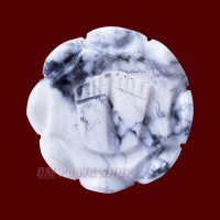 White Howlite Lakshmi Charan Paduka on Lotus Flower - 90 Gms
