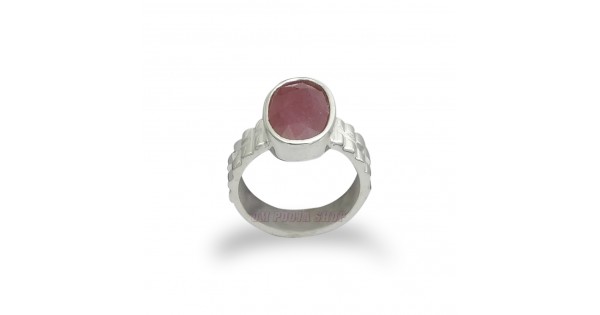 Star Ruby Sterling Silver Ring (Design A4) | GemPundit