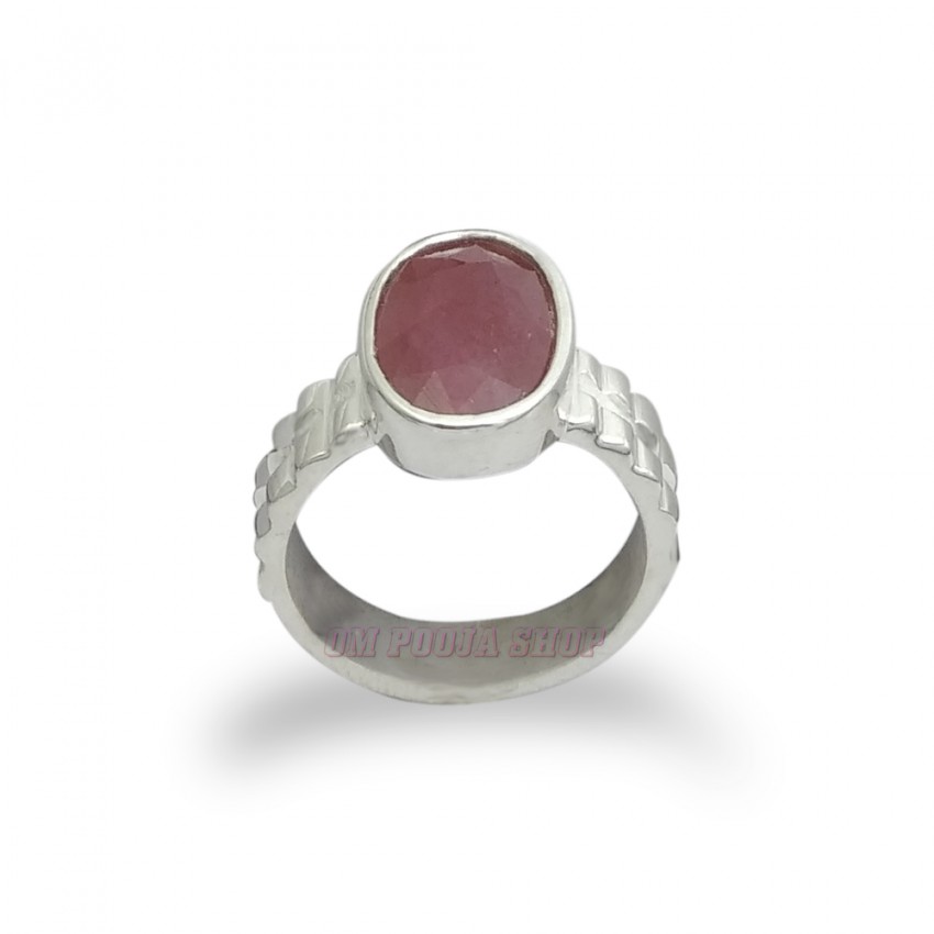 Ruby Gemstone with Pure Silver Ring