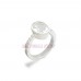 White Topaz Gemstone with Pure Silver Ring