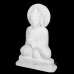Lord Buddha Blessing Statue in White Marble - Size: 7 x 5 x 2 inch