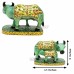 Cow and Calf Idol in Green Polyresin - Size: 5 x 6.5 x 3.5 inch