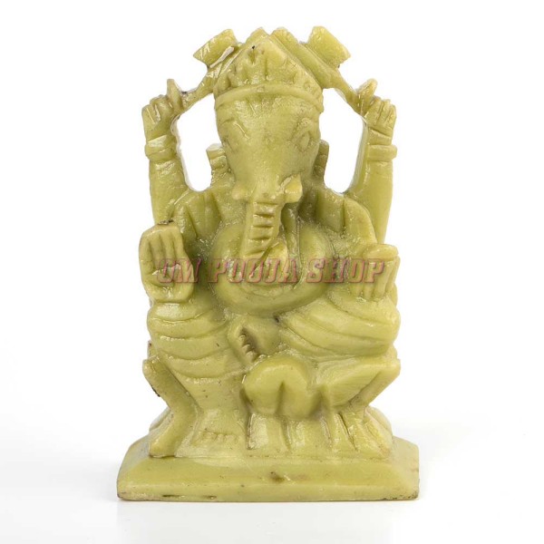 Ganpati Statue in Marble - Green Color
