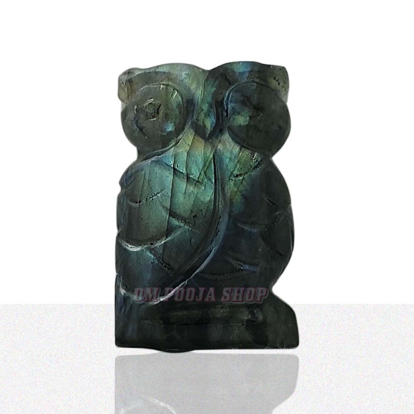 Owl Figurine for Feng Shui Vastu Labradorite Gemstone Size - 1.25 inch