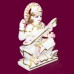 Mata Saraswati Idol in Seated on Lotus in White Marble - Size: 7 x 4.5 x 2 inches - 1 Kg