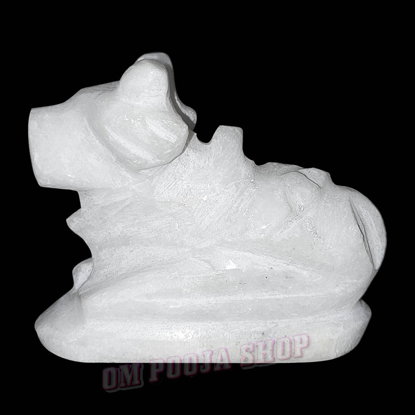 White Marble Nandi (Size: 2.25 x 2.75 x 1.1 inch)