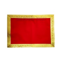 Divine Velvet Puja Cloth with Golden Border