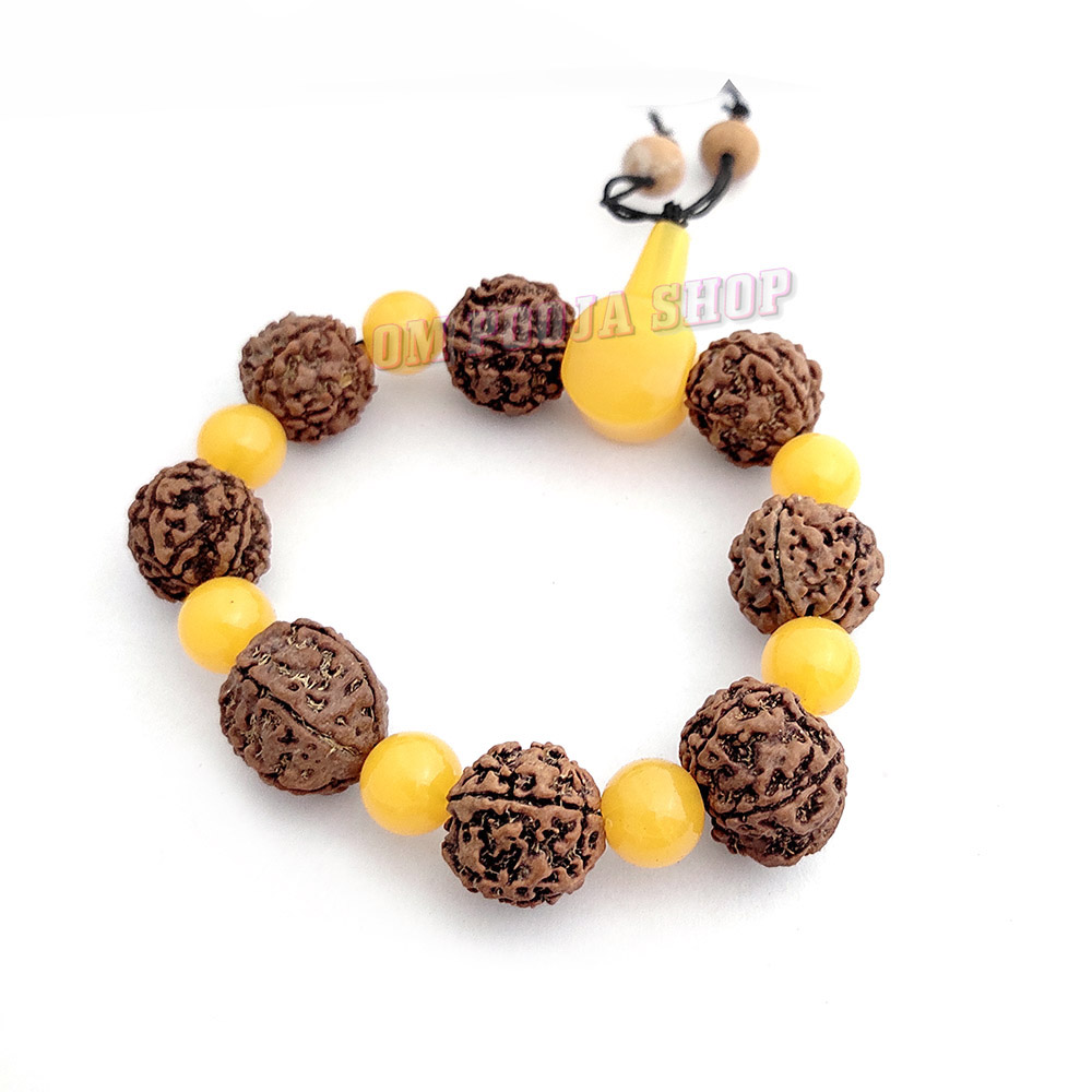 Amazon.com: Indian Brown and Gold Mahadev Shiva Trishul Rudraksha Beads  Brass Rudraksha Bracelet for Men and Women, Free Size by Indian Collectible  : Clothing, Shoes & Jewelry