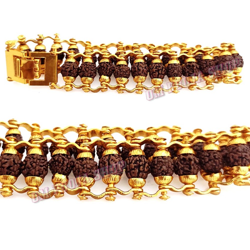 Rudraksha Bracelet in Golden Chain