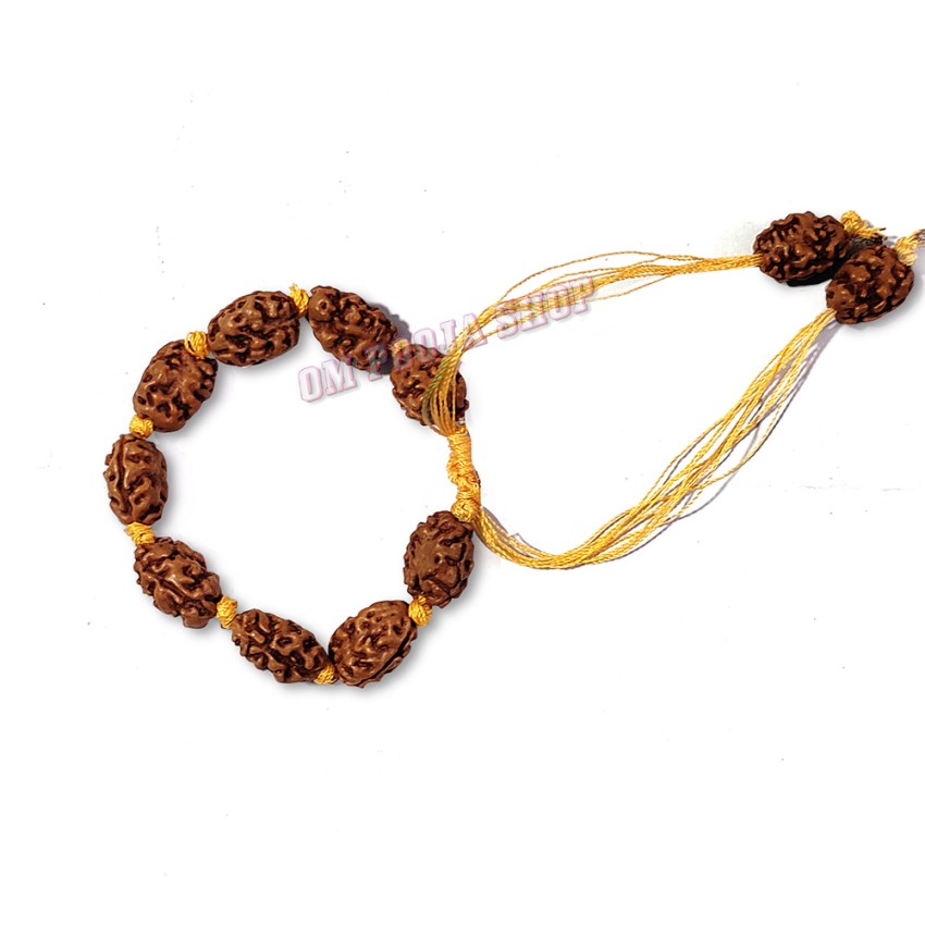 Shiv Shakti Two Mukhi Rudraksha Bracelet - Adjustable - 9+2 Beads