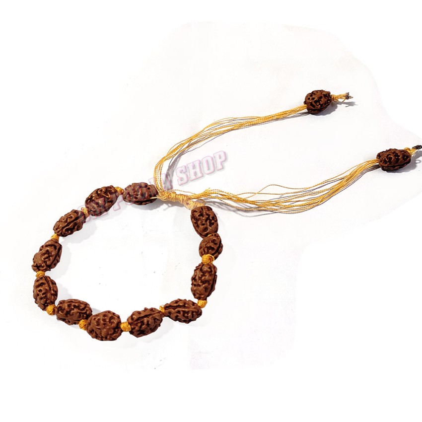 2 Mukhi Java Rudraksha Bracelet - Adjustable - 12+2 Beads