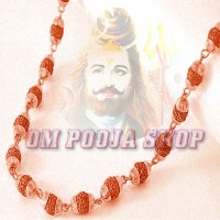 8mm five Mukhi Java Rudraksha Mala in Copper Cap