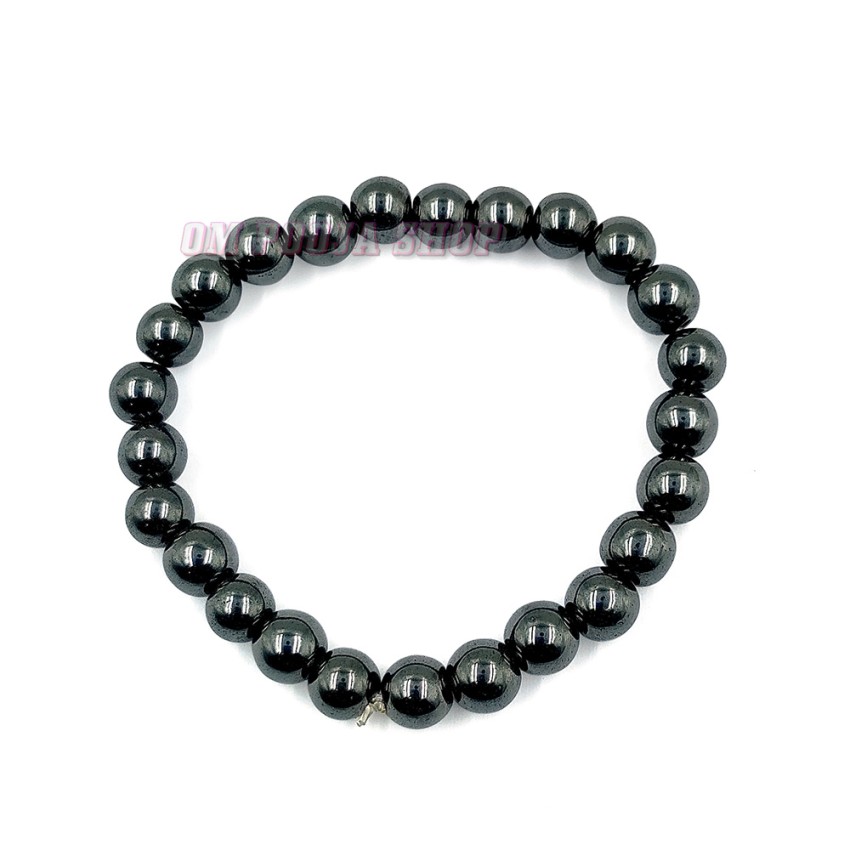 Hematite Stone Bracelet Bangle - Beads 8 mm