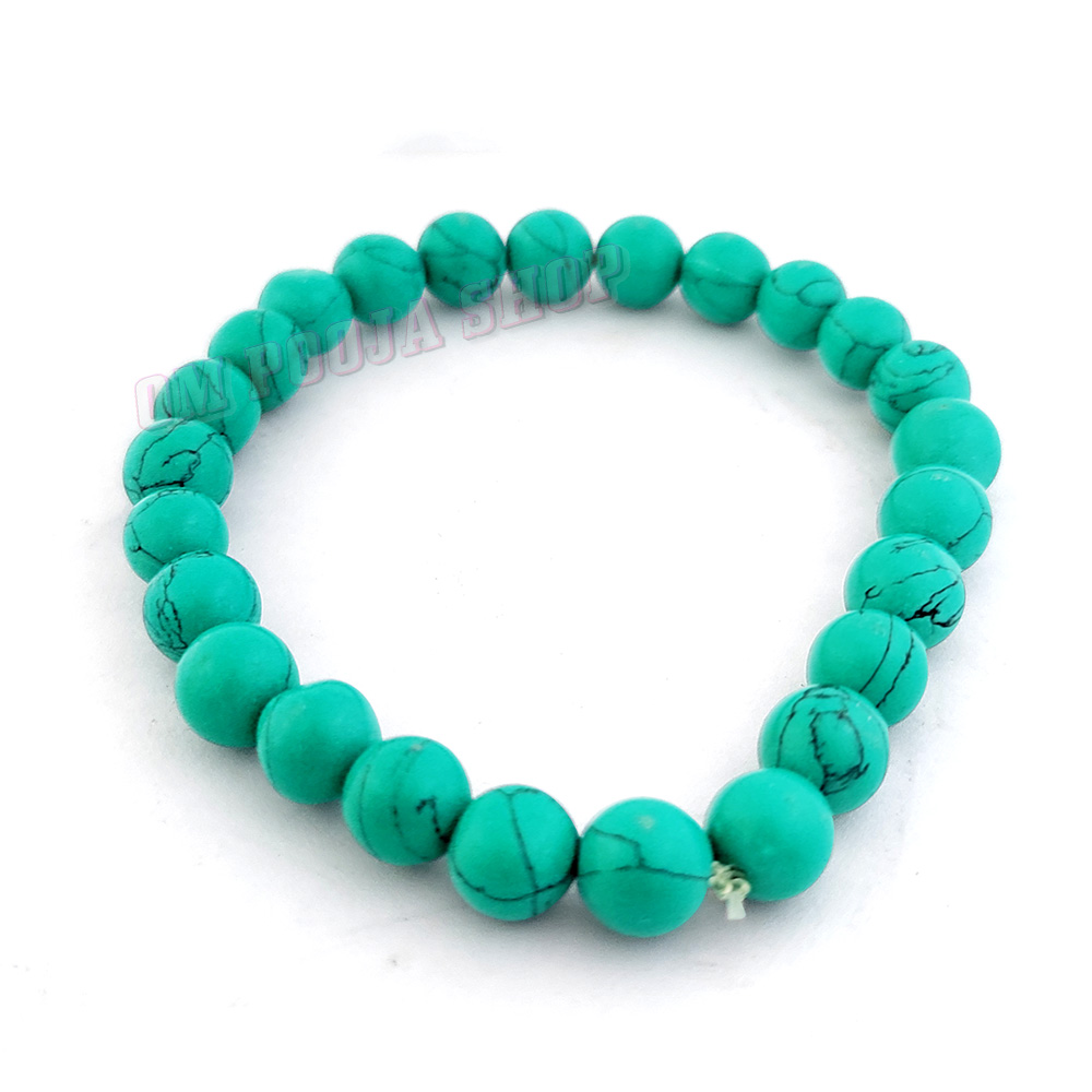 Buy DHYANARSH Firoza/Turquoise Crystal Stone Healing Beaded Bracelet for  Men and Women (8 mm) at Amazon.in