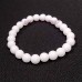 White Jade Stone Bracelet - Beads 8 mm